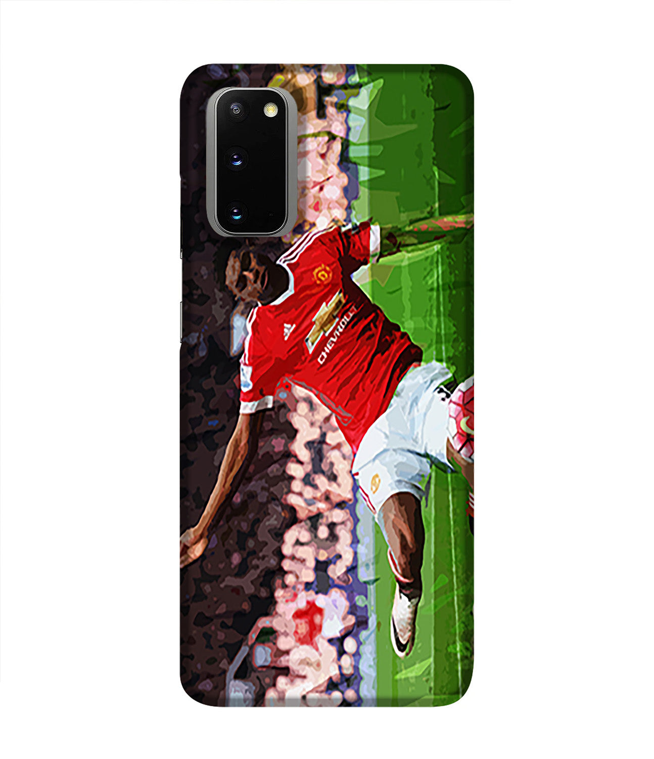 Groene achtergrond taxi Makkelijk in de omgang Marcus Rashford Action Manchester United Phone Case | Canvas Art Rocks