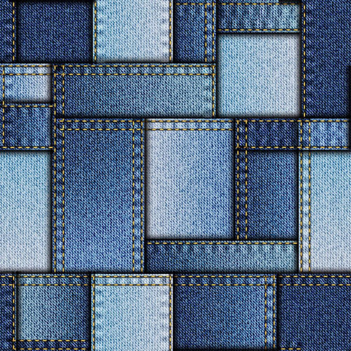 Patchwork of denim fabric Wall Mural Wallpaper | Canvas Art Rocks