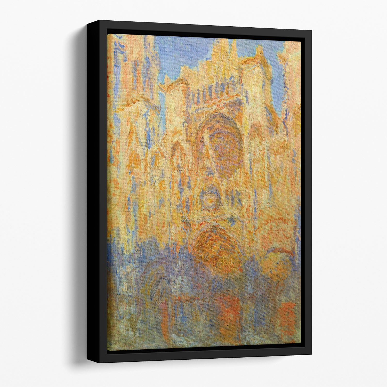 Rouen Cathedral Facade at Sunset by Monet Floating Framed Canvas ...