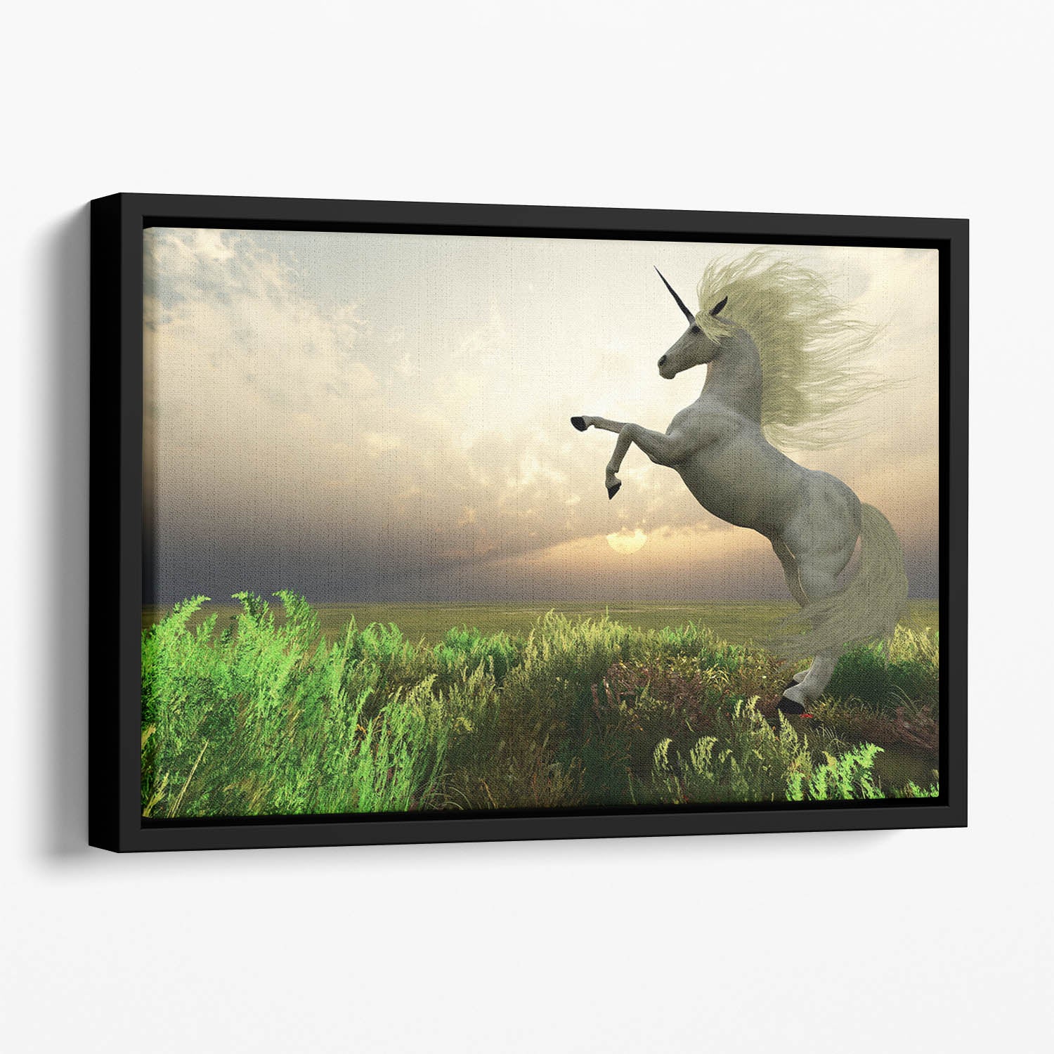 The Fabled Unicorn Stag Floating Framed Canvas Canvas Art Rocks