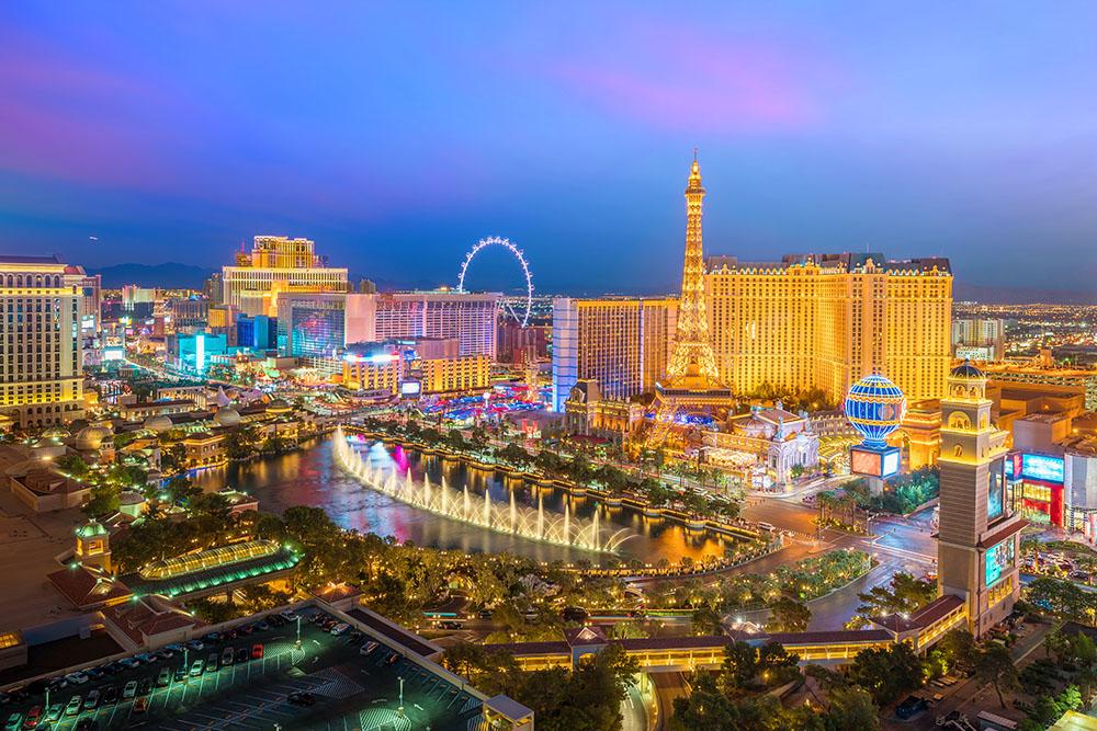 Vegas Strip In Nevada As Seen At Night Wall Mural Wallpaper