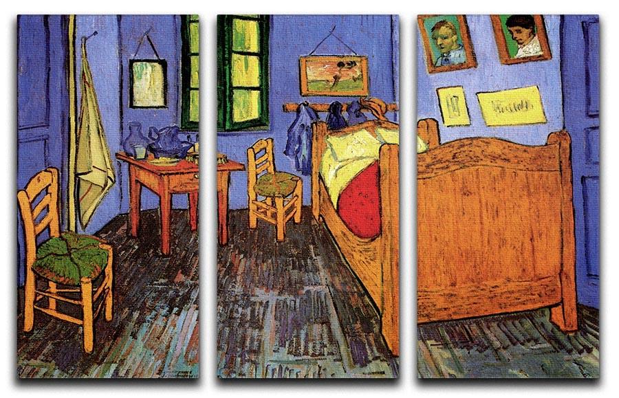 Vincent S Bedroom In Arles By Van Gogh 3 Split Panel Canvas Print