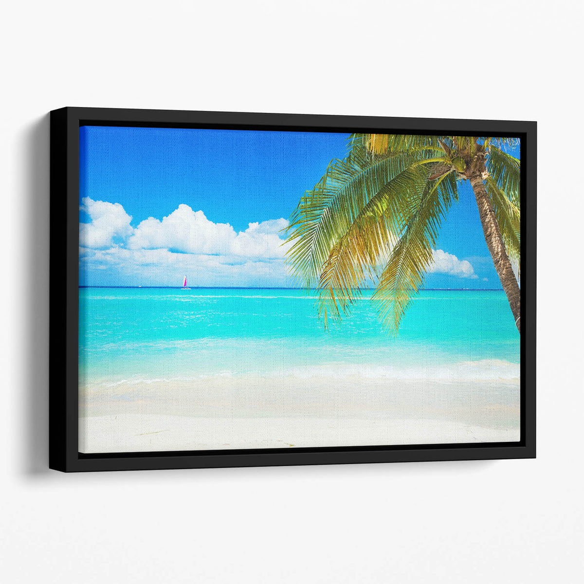 clear blue sea Beach Floating Framed Canvas | Canvas Art Rocks
