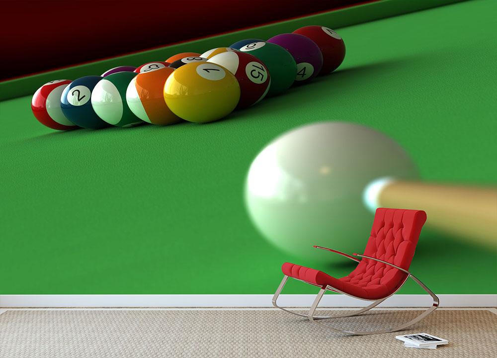 render of billiard Wall Mural Wallpaper | Canvas Art Rocks