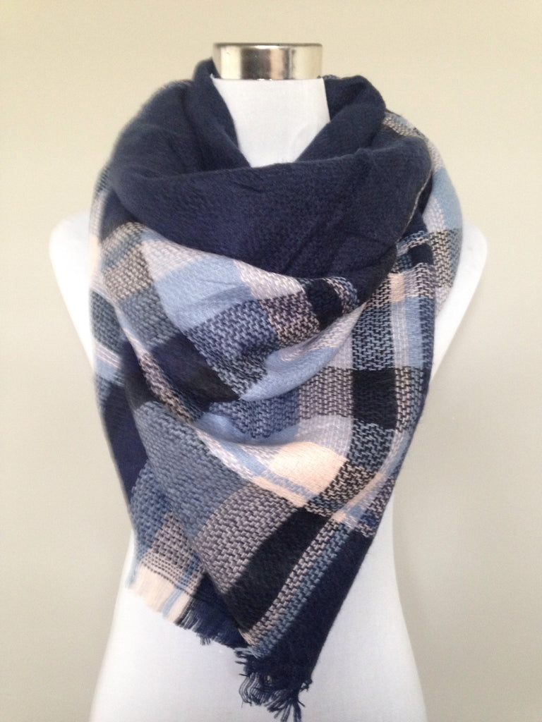 pink and navy scarf