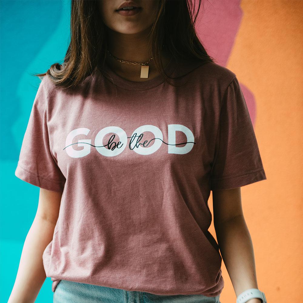 person in mauve be the good graphic tee