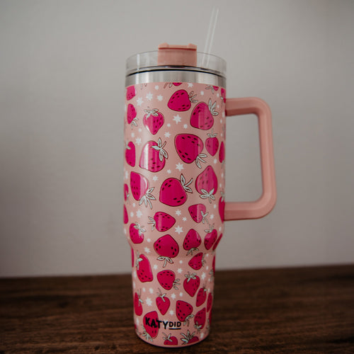 40 oz. Stainless Steel Tumbler with Handle - Tie Dye - Olive Rose Boutique