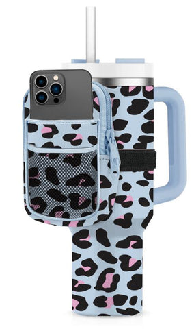 Cow Print Tumbler Water Bottle Zipper Pouch