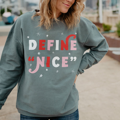 Preppy White Graphic Corded Sweatshirt - Boutique Graphic Sweatshirts –  Shop the Mint