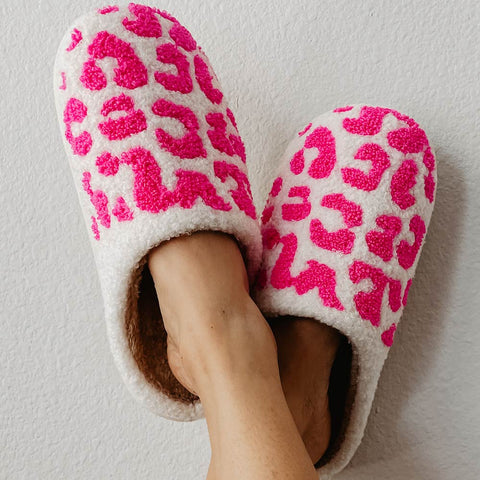 Hot Pink Dots Printed Cotton Women Slipper with