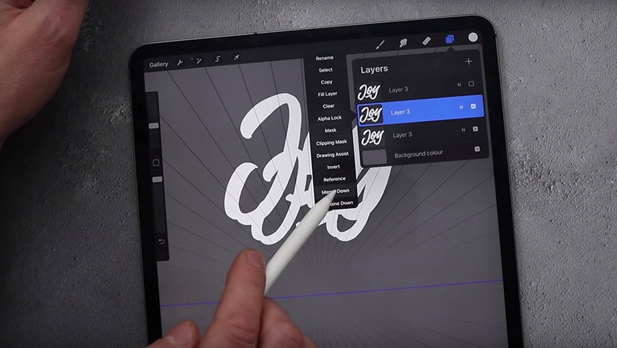 3D Lettering in Procreate