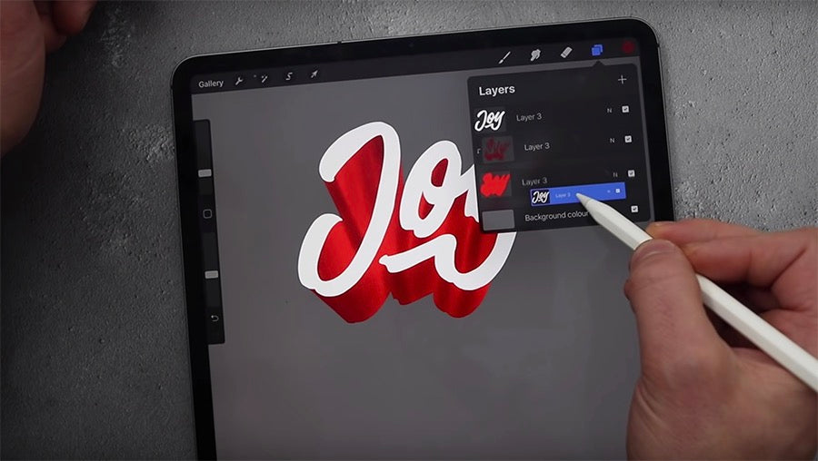 3D Lettering in Procreate