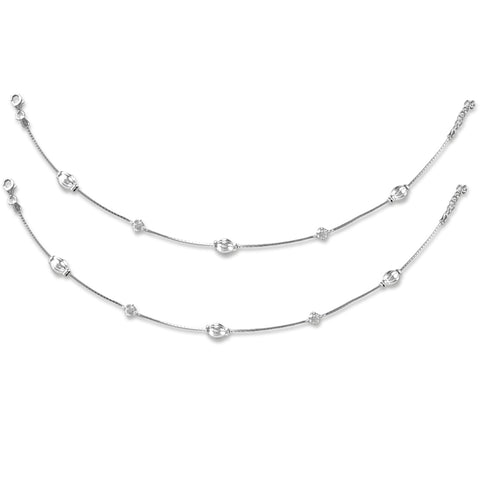 silver jewellery anklets designs