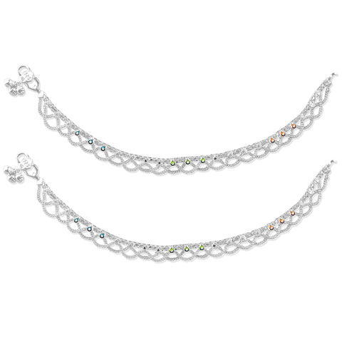 silver jewellery anklets designs