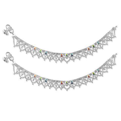 silver jewellery anklets designs