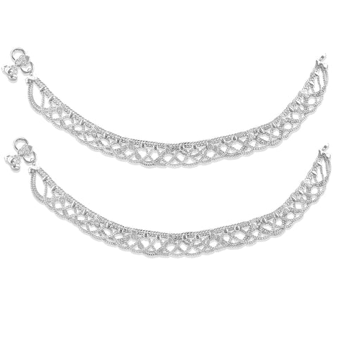 silver jewellery anklets designs