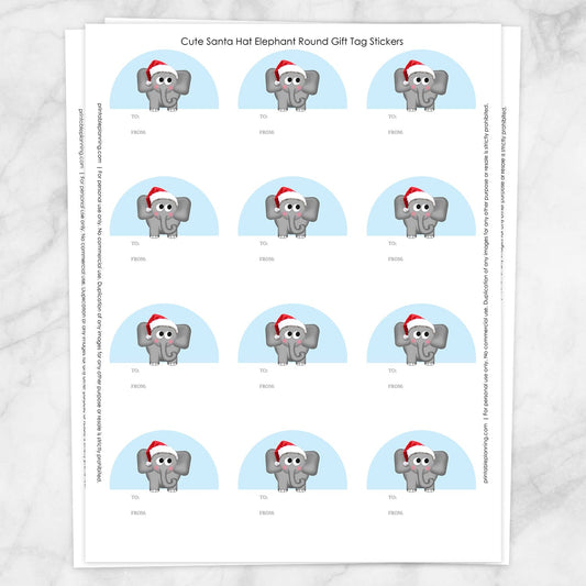 Cute Santa Hat Frog Hoppy Christmas Gift Tags - Printable