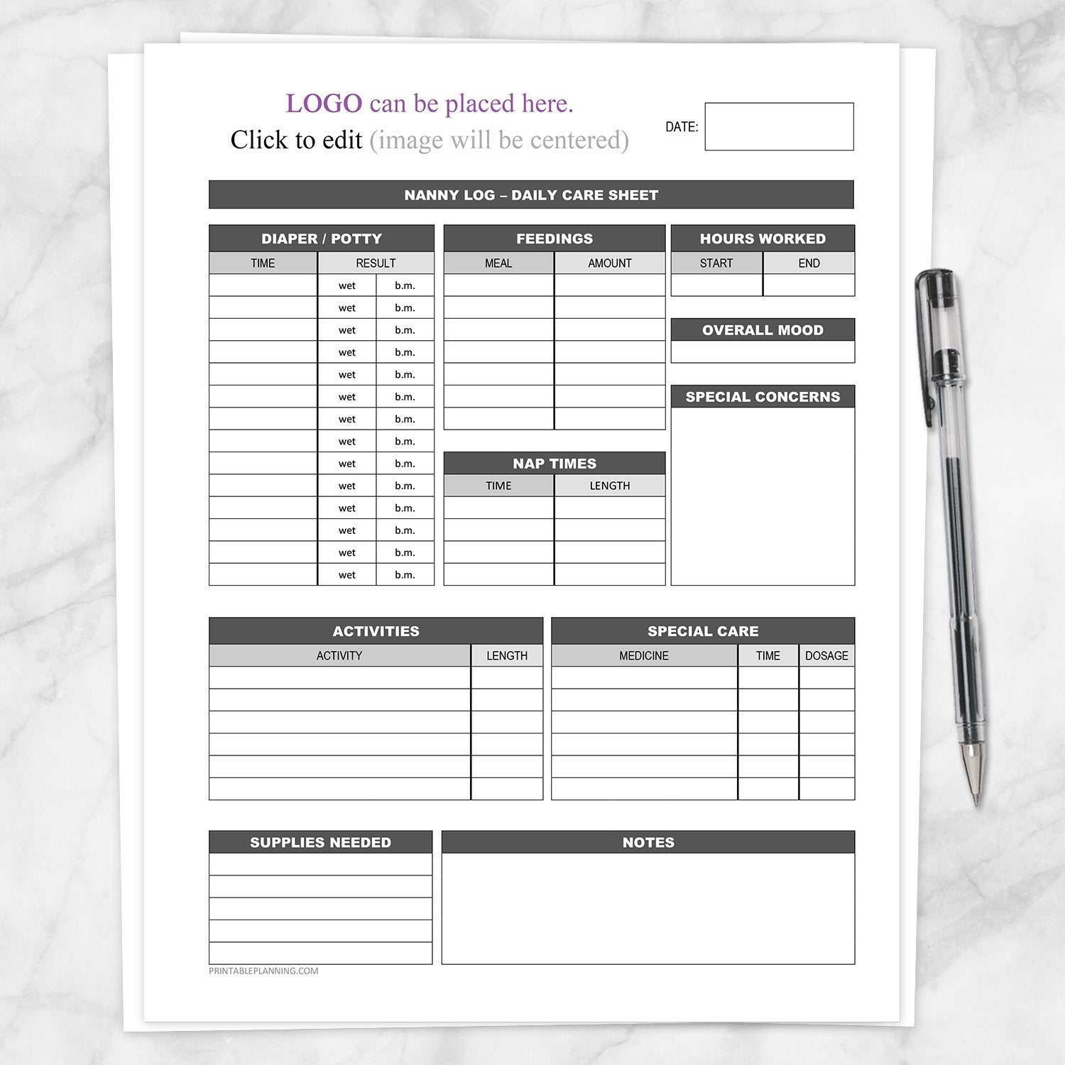 nanny-log-with-your-logo-daily-infant-and-child-care-sheet