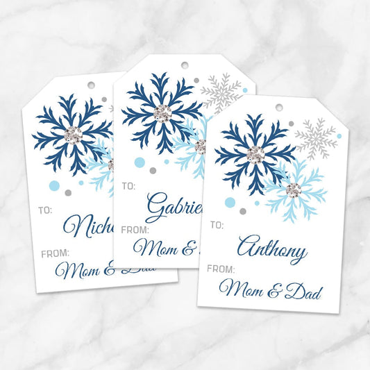 Snowflake Gift Tag Stickers - Blue Red Green - Printable at Printable  Planning for only 5.95