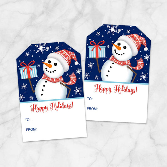 Holiday Candy Cane Gnome Merry Christmas Gift Tags - Printable