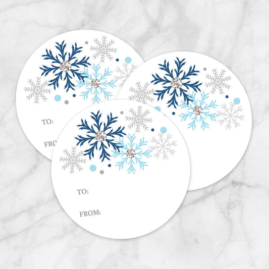 Snowflake Gift Tag Stickers - Blue Red Green - Printable at Printable  Planning for only 5.95