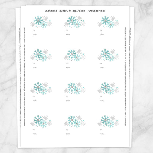 Snowflake Gift Tag Stickers - Blue Red Green - Printable at Printable  Planning for only 5.95