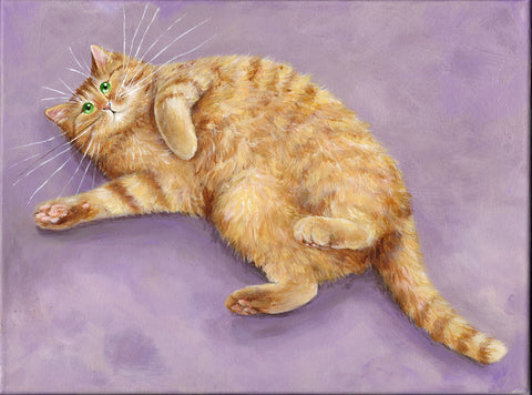 Jasper orange tabby cat painting by Kim Haskins