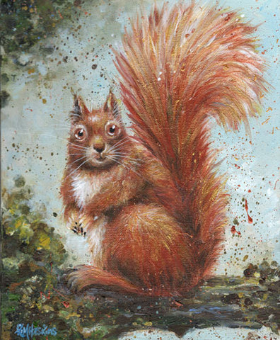 Red Squirrel painting by Kim Haskins