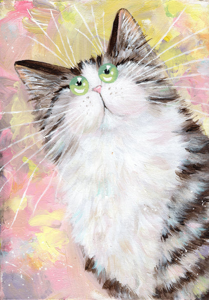Tabby On Pastels by Kim Haskins
