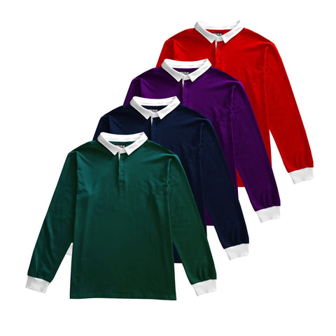 Sold Color Polo Long Sleeve Rugby Shirts