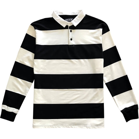 long sleeve striped rugby shirt