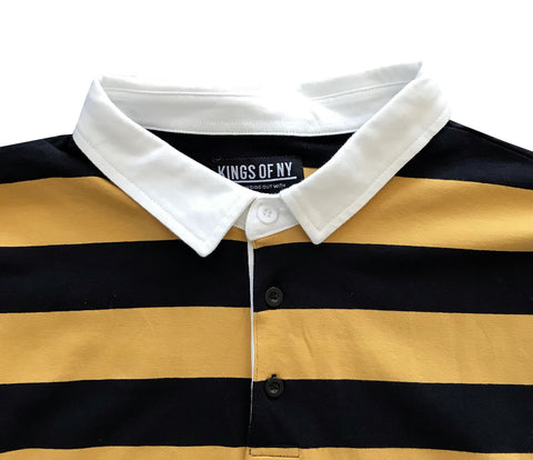 Black and Yellow Striped Rugby Shirt