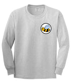 Bubble Bee Chest Mens Grey Long Sleeve T-Shirt by Kings Of NY
