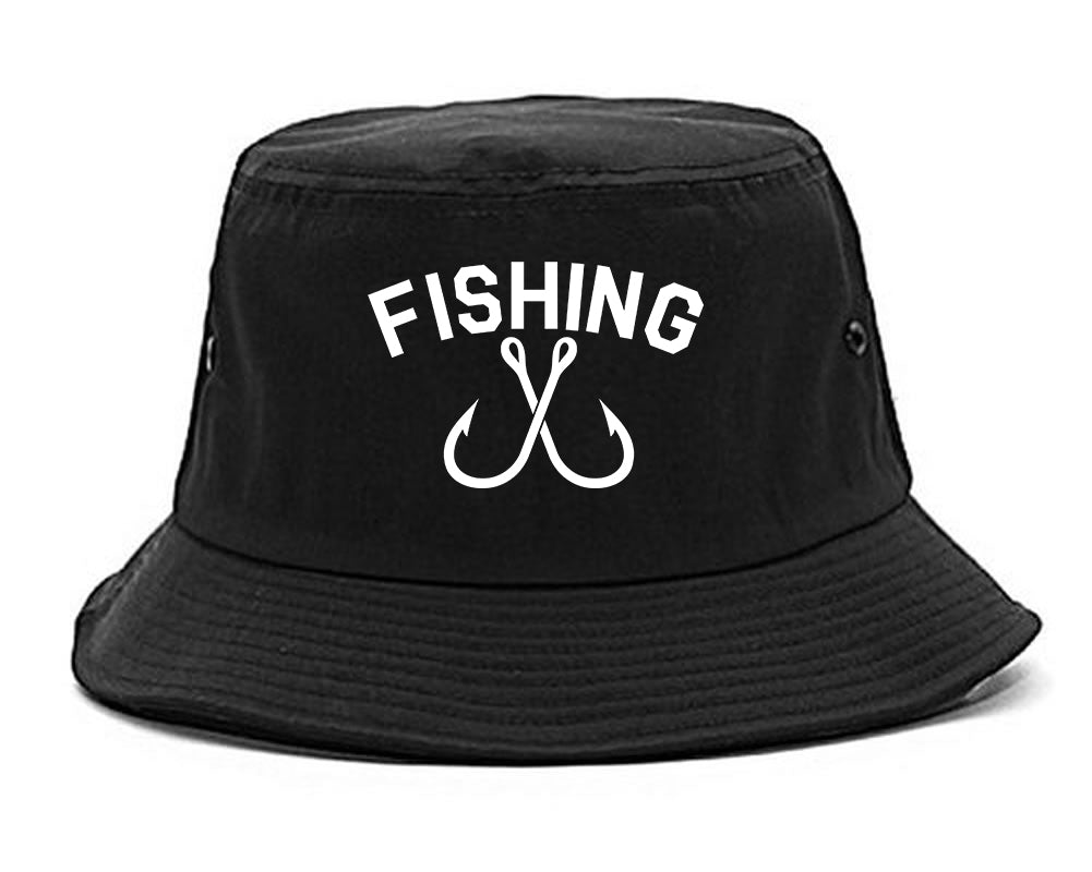 Master Baiter Fishing Hook Mens Bucket Hat by Kings of NY Black / Os
