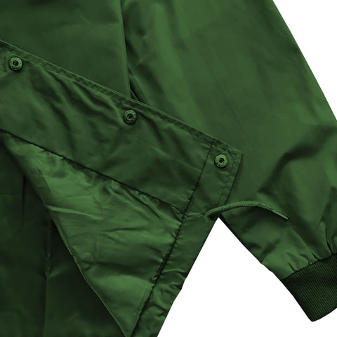 Green Mens Nylon Windbreaker Coaches Jacket by KINGS OF NY