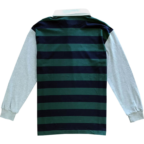 Green and Navy Blue Striped Mens Rugby Shirt – KINGS OF NY