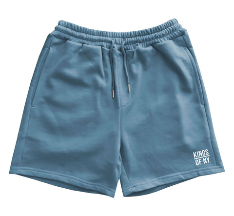 light blue sweat shorts