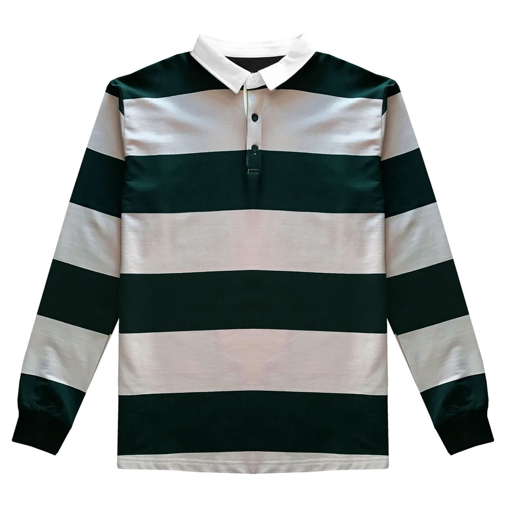 Pink and Green Comfortable Stretch Striped Mens Rugby Shirt – KINGS OF NY