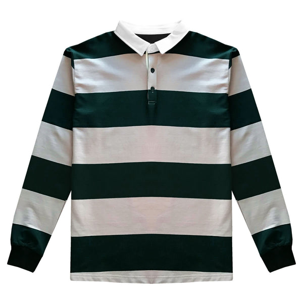 Pink and Green Comfortable Stretch Striped Mens Rugby Shirt – KINGS OF NY