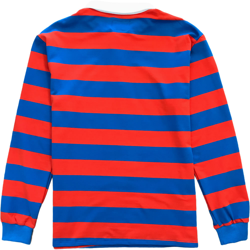 Kings of NY Green and Red Striped Mens Long Sleeve Rugby Shirt X-Large / Green and Red