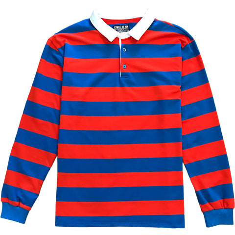 Orange And Blue Striped Mens Long Sleeve Rugby Shirt – KINGS OF NY