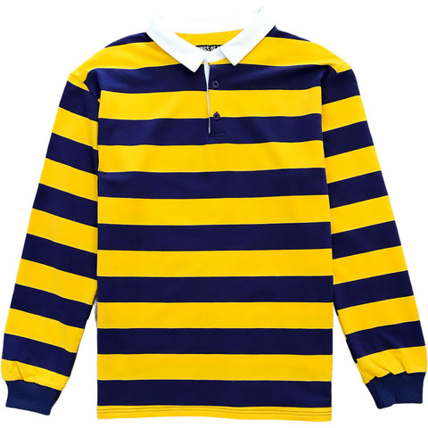 Purple And Gold Striped Mens Long Sleeve Rugby Shirt – KINGS OF NY