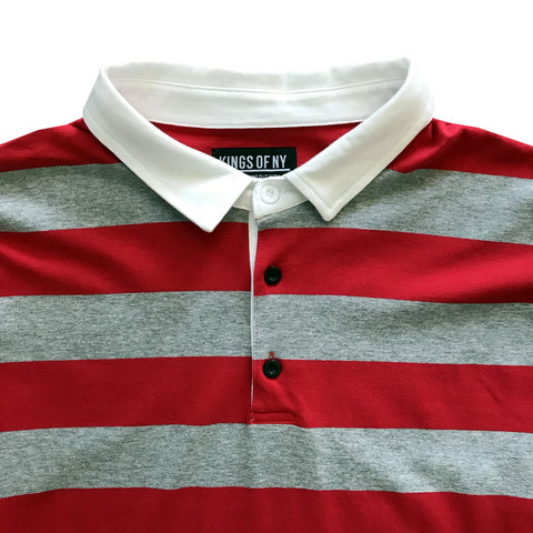 Red and Grey Striped Mens Rugby Shirt – KINGS OF NY