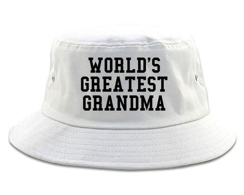 Worlds Greatest Grandma Birthday Gift Men's Bucket Hat White