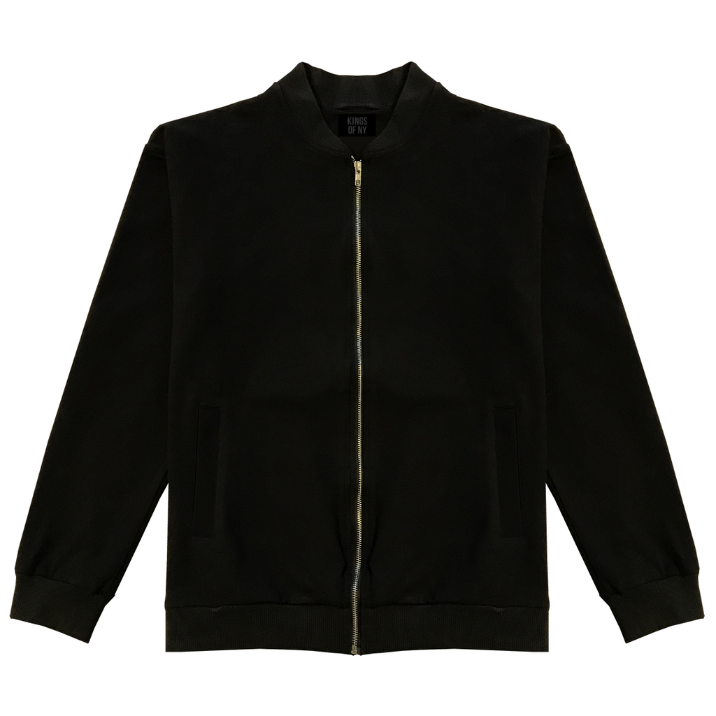 Mens Classic Blank Black Cotton Bomber Jacket – KINGS OF NY