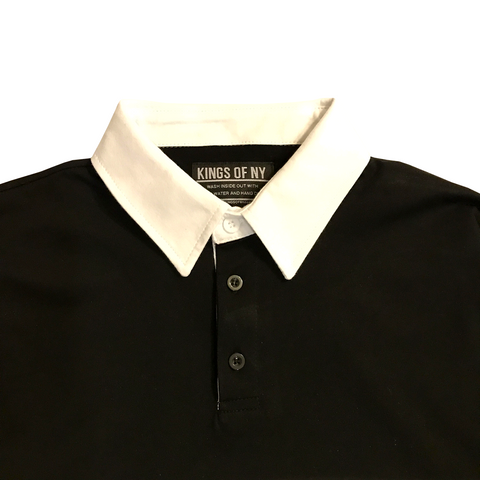 black rugby polo