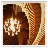 large foyer with Schonbrunn crystal chandelier