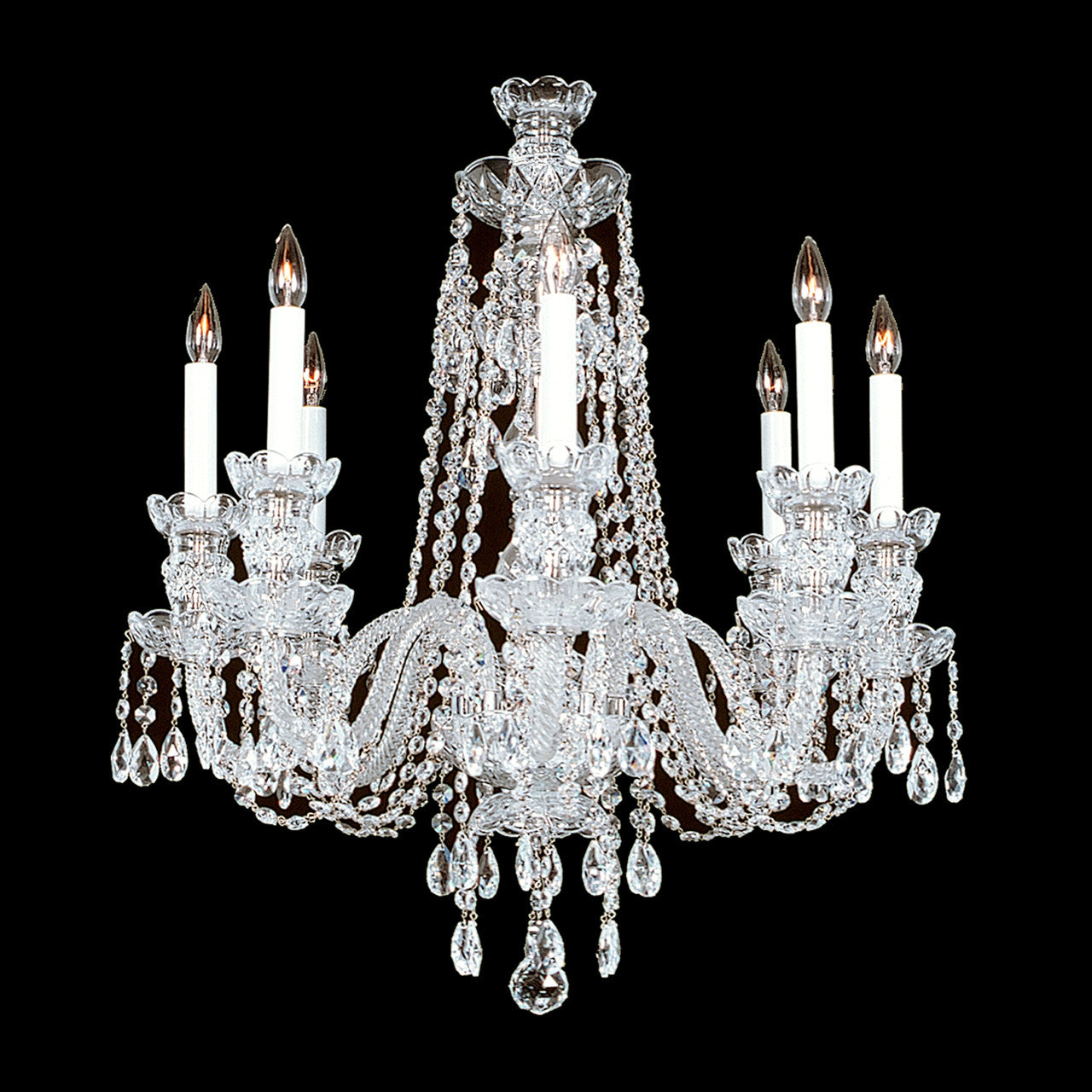 8 arm glass chandelier