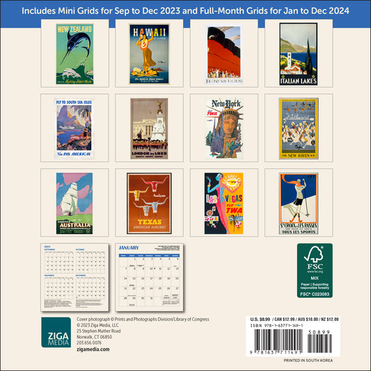 Travel the World Historic Travel Posters Perpetual Calendar Birthday A –  Ziga Media