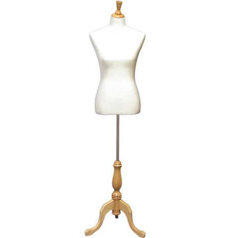 MN-103 Pinnable Female Ladies French Dress Form w/ Tripod Wood Base ...